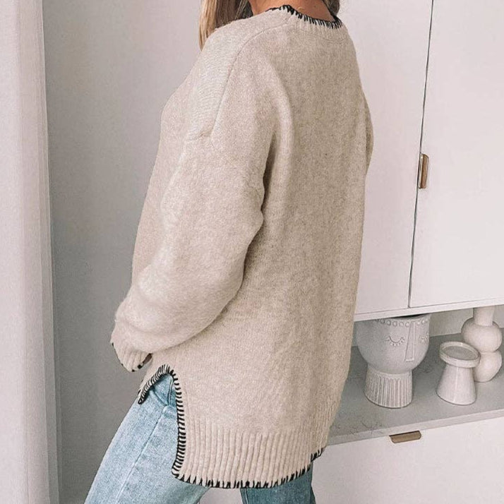 Split-end Pullover Sweater