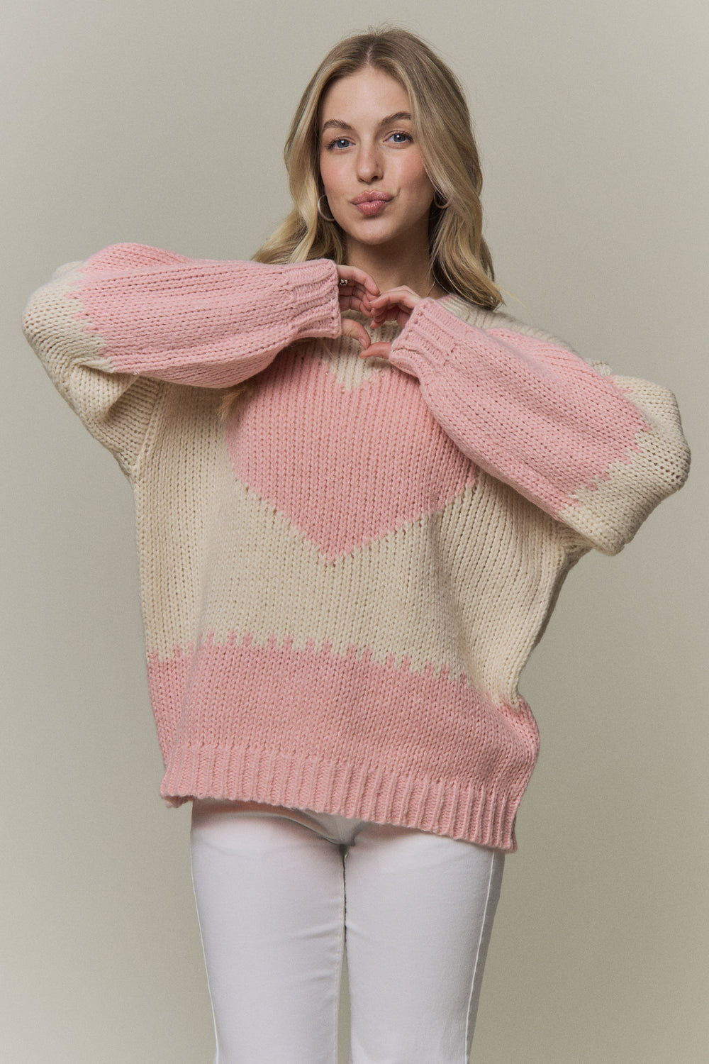 Bold Heart Knit Sweater