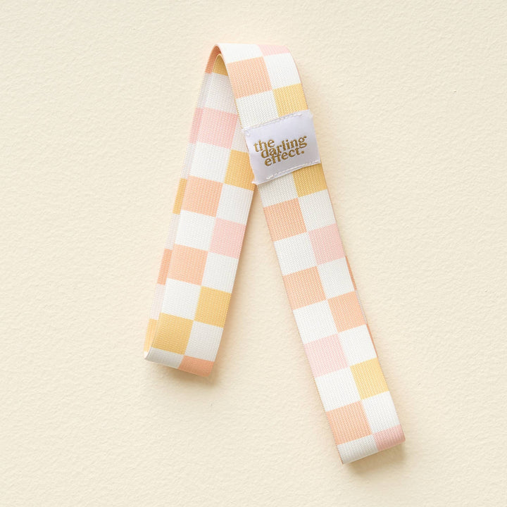 Stay-Put Towel Band-Check Peach