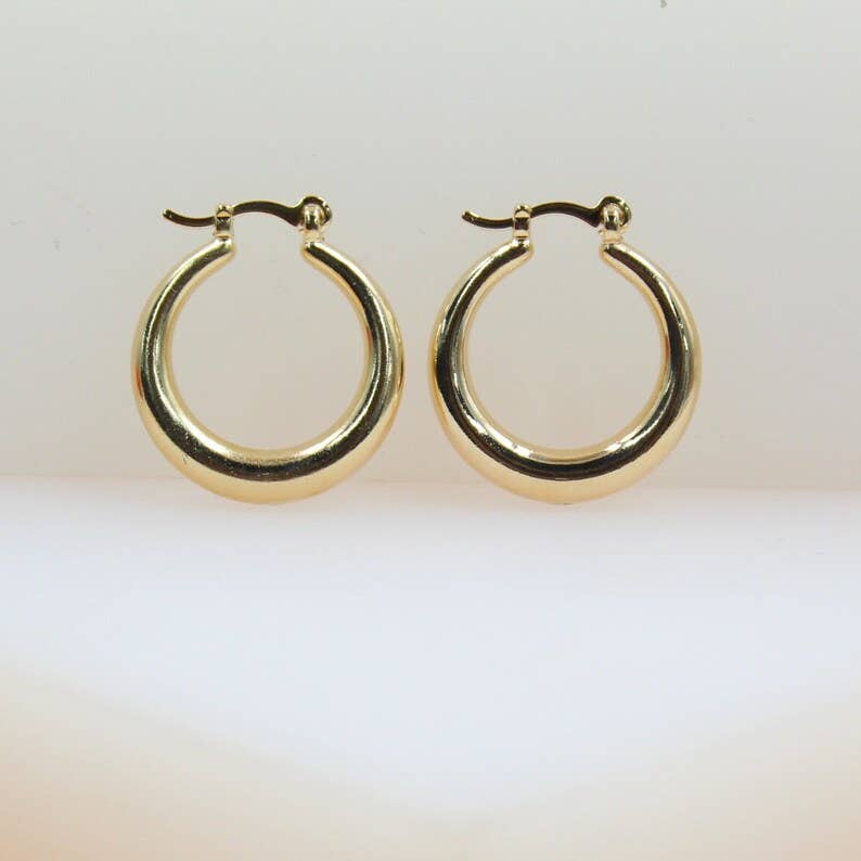 18K Gold Filled Thin to Thick Hoop Earrings
