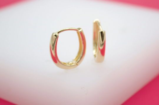 18K Gold Filled Simple 3mm Huggies Earrings