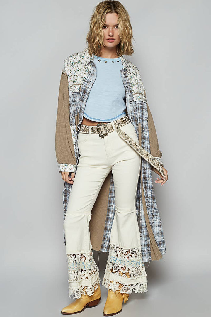 Floral Rectangle Buckle Belt