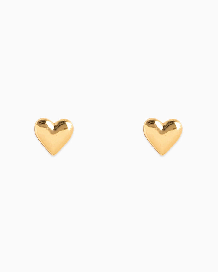 Tiny Puff Heart Stud Earrings