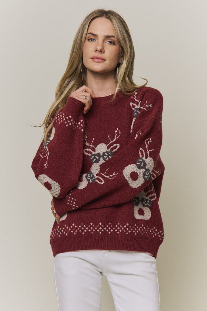 Festive Reindeer Knit Sweater