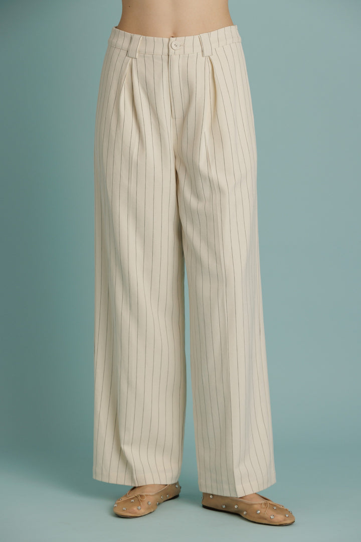 Striped Pleated Pants