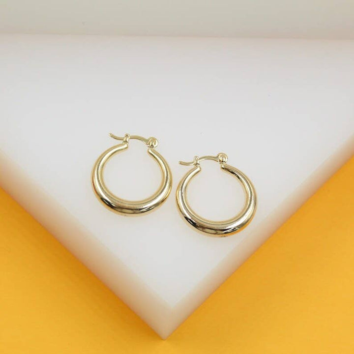 18K Gold Filled Thin to Thick Hoop Earrings