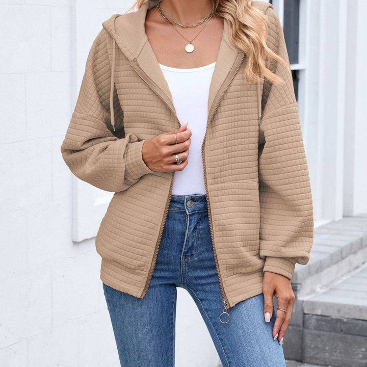 Quilted Zip-Up Hoodie Jacket