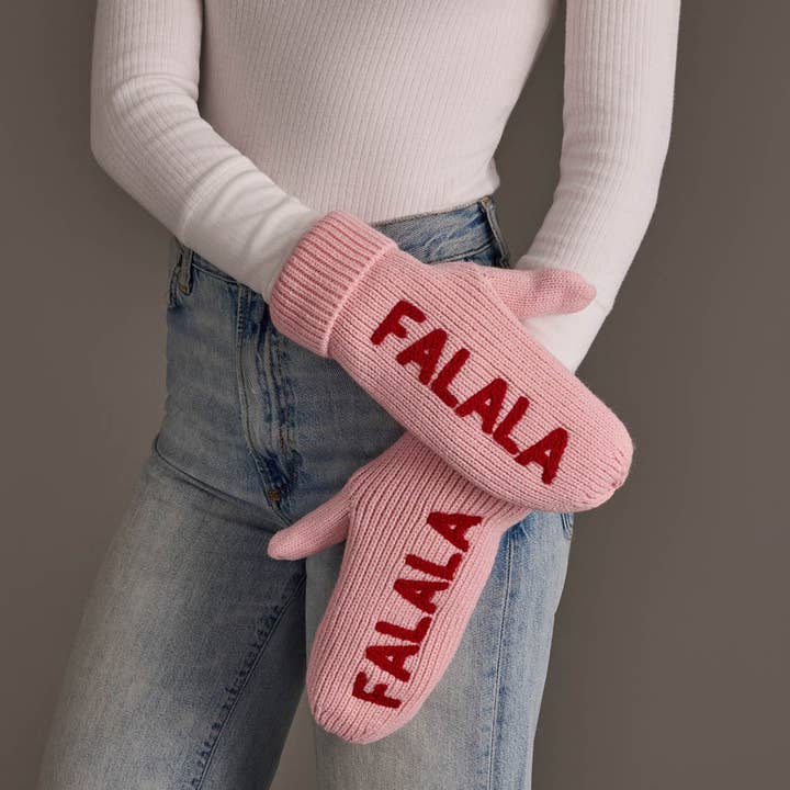 Pink Fa La La Knit Mittens
