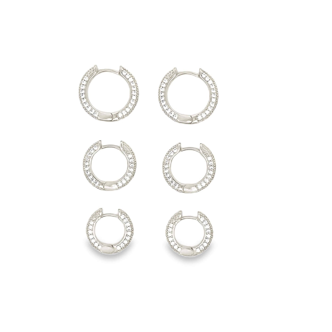 Small CZ Pave Huggie Hoops