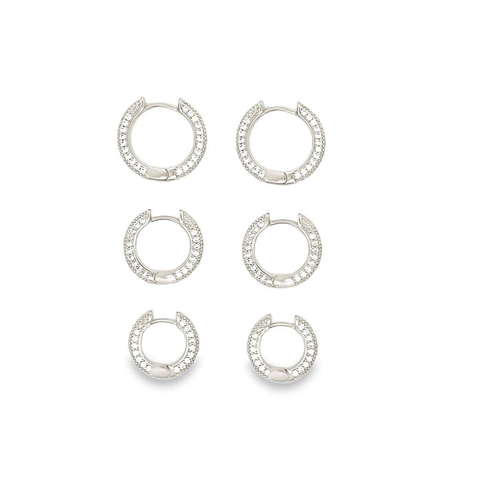 Small CZ Pave Huggie Hoops