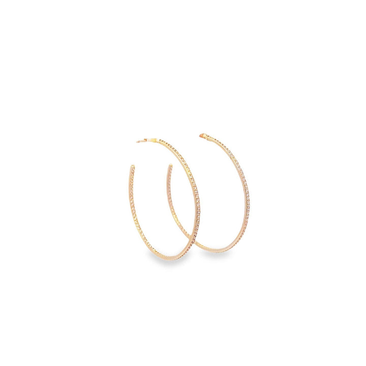 Thin CZ Minimalist Hoop Earrings