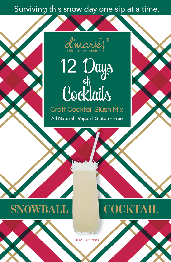 D'Marie Snowball Cocktail Mix - 12 Days of Cocktails craft slush mix package