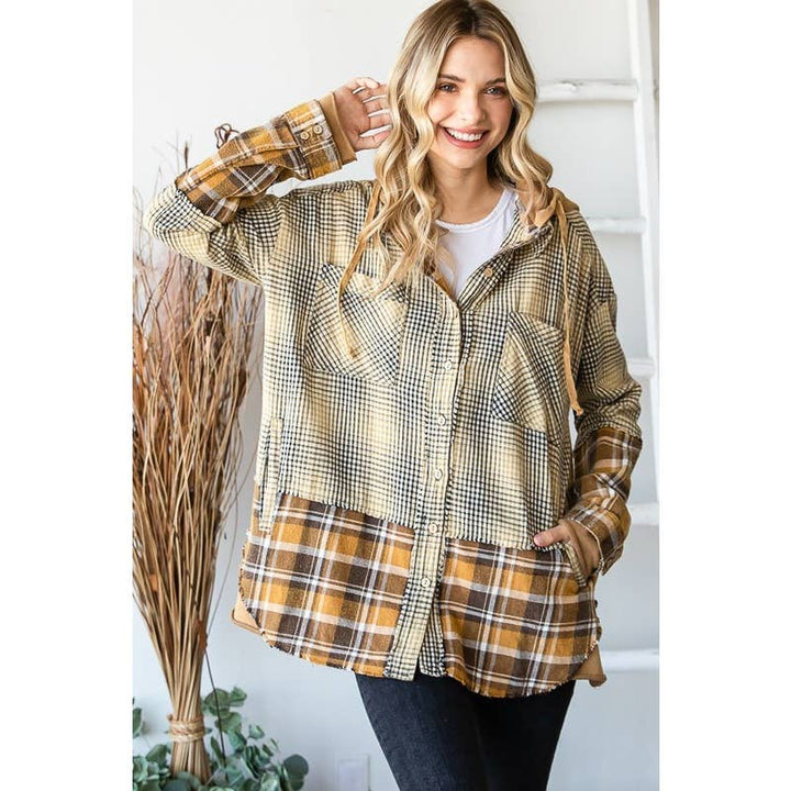 Plaid Hooded Shacket