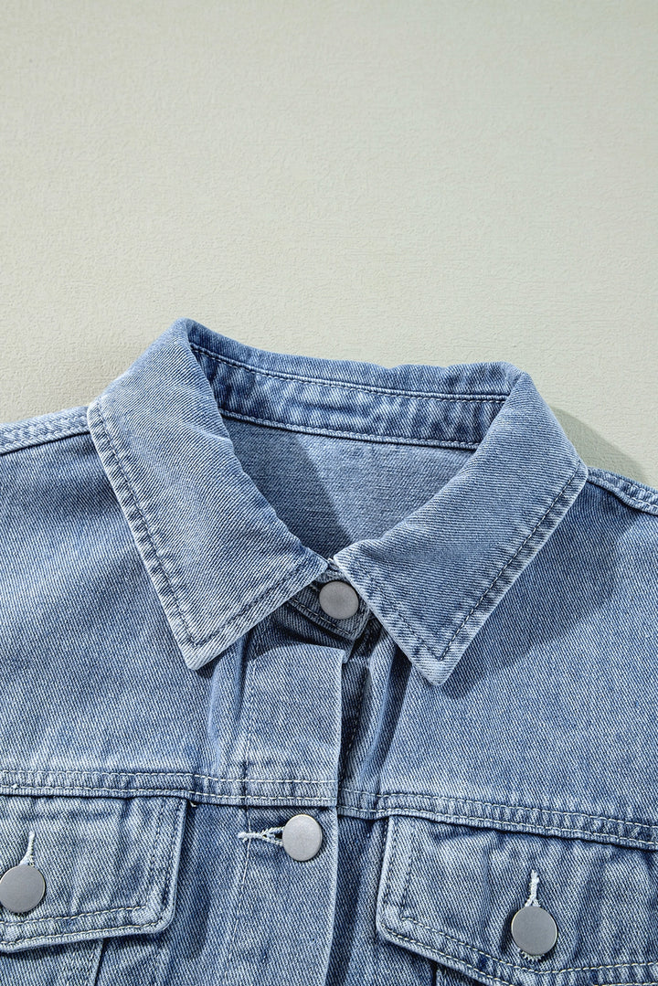 Ruffle Raw Denim Jacket