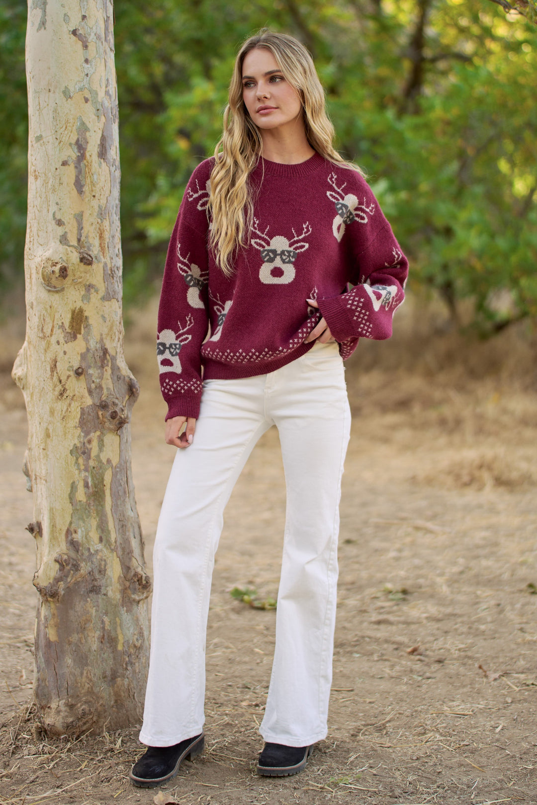Festive Reindeer Knit Sweater