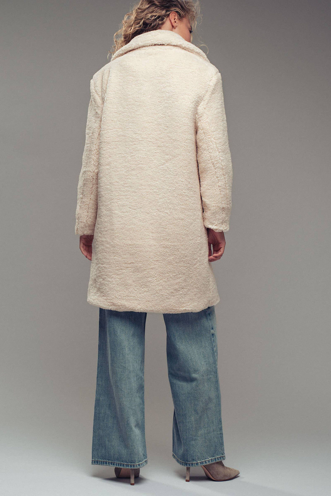 Cozy Longline Notched Lapel Teddy Coat