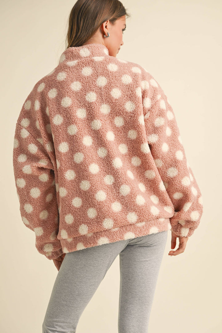 Polka Dot Teddy Bear Zipper Jacket