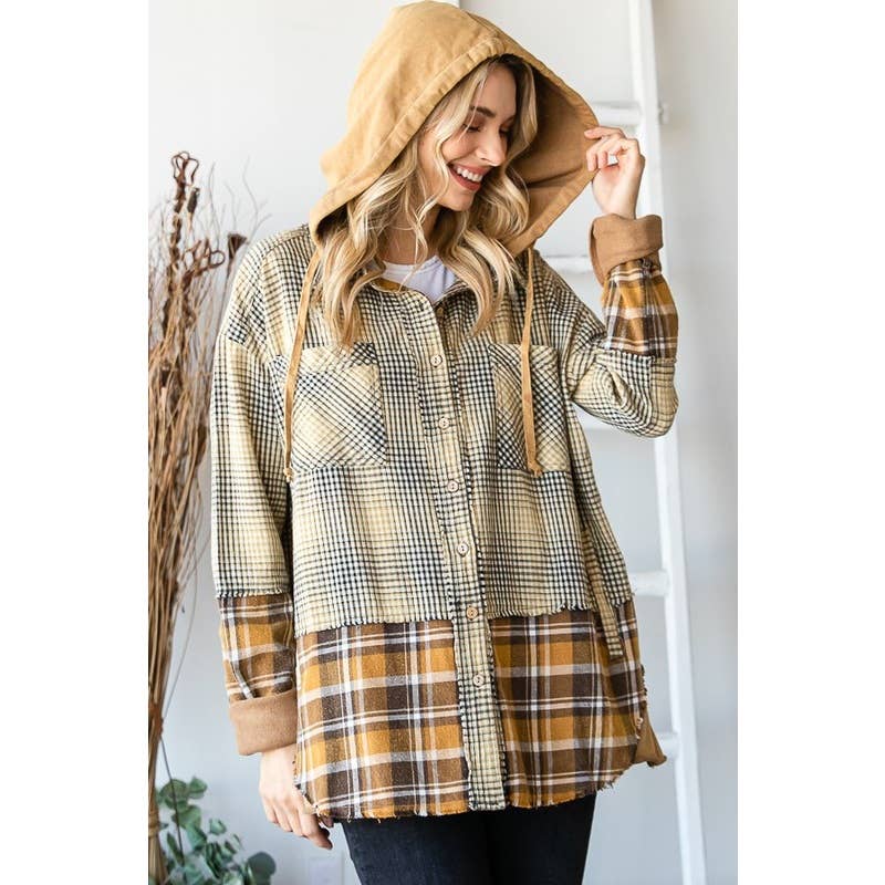 Plaid Hooded Shacket