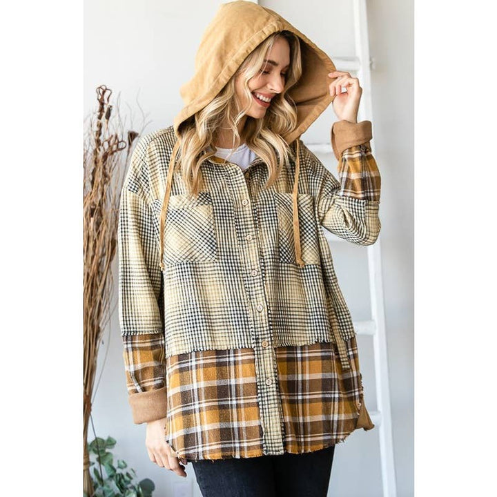 Plaid Hooded Shacket