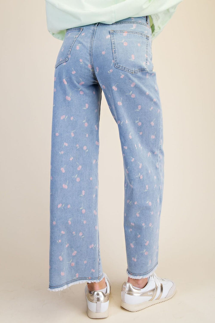 Cherry Printed Twill Pants