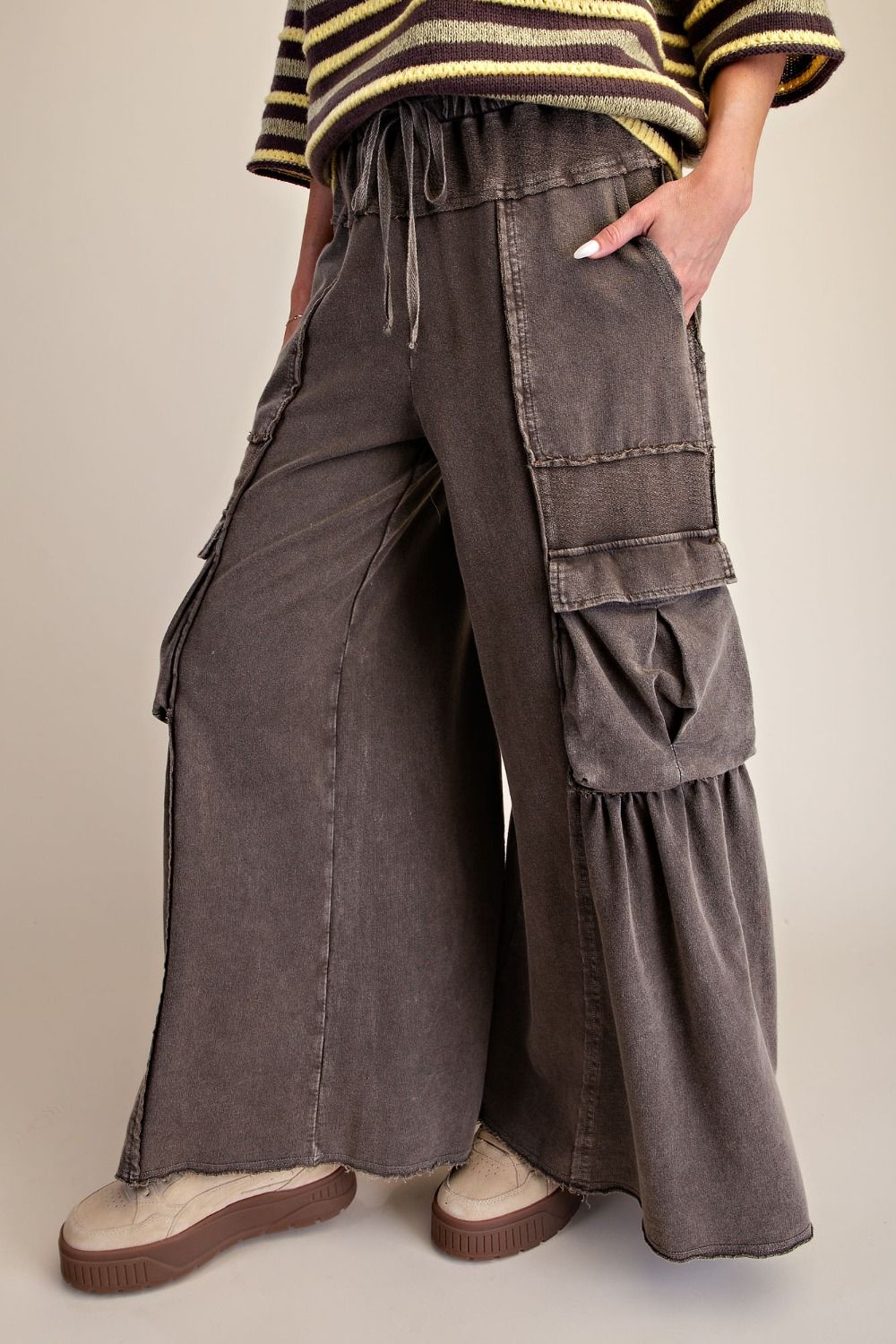Mineral Washed Terry Knit Pants