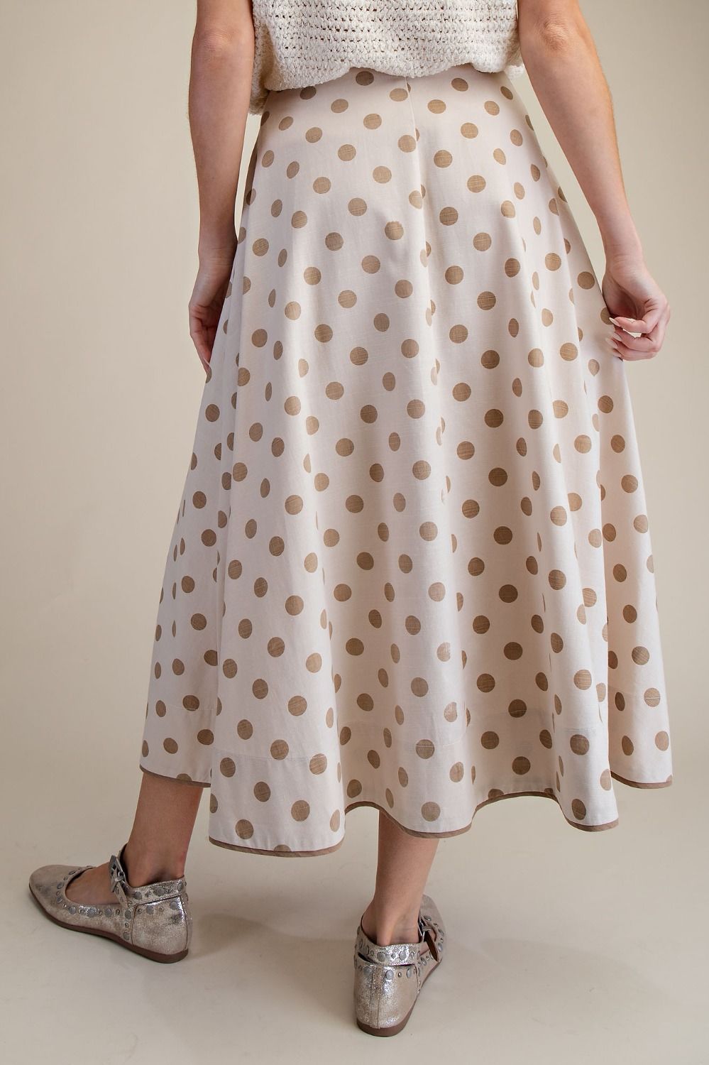 Tie Linen Flare Maxi Skirt