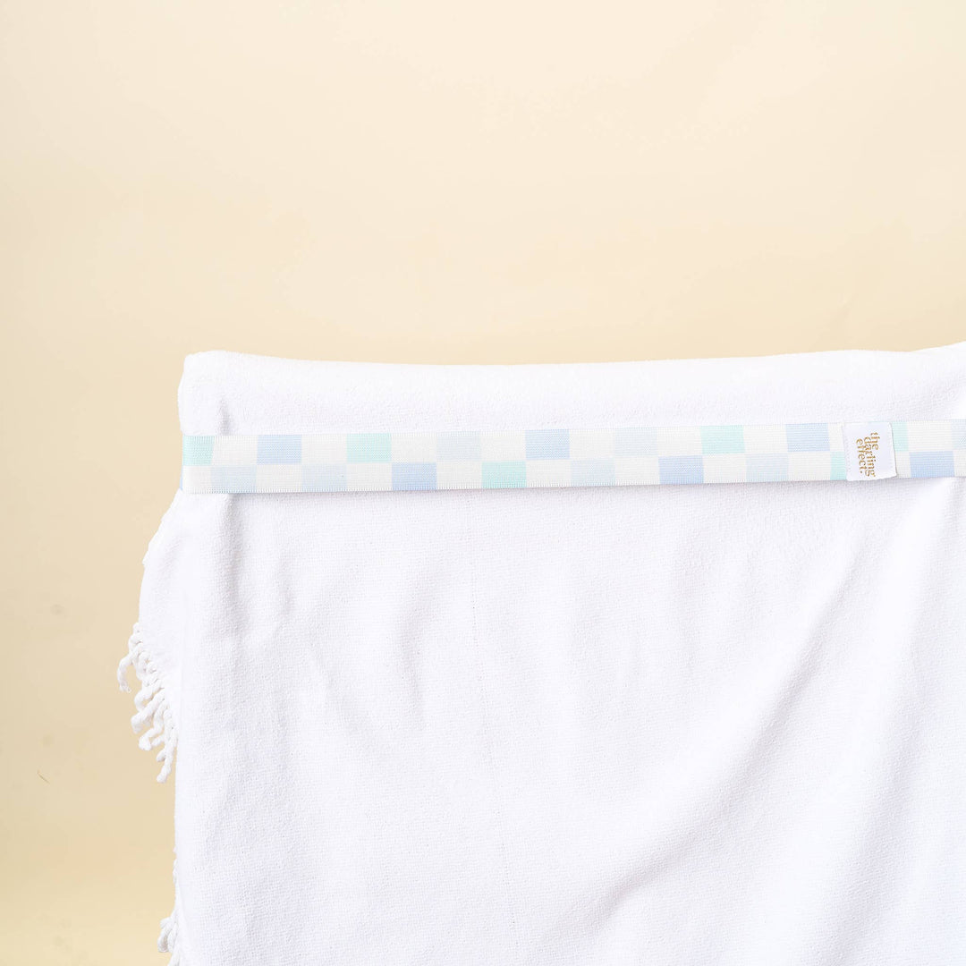 Stay-Put Towel Band-Check Blue