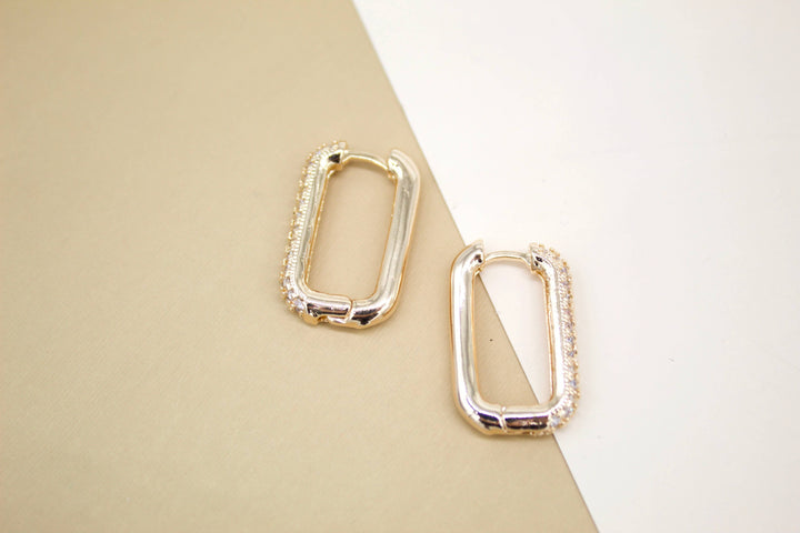 18K Gold Filled CZ Pave Huggies Earrings