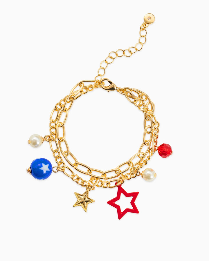 Americana Layered Star Charm Bracelet