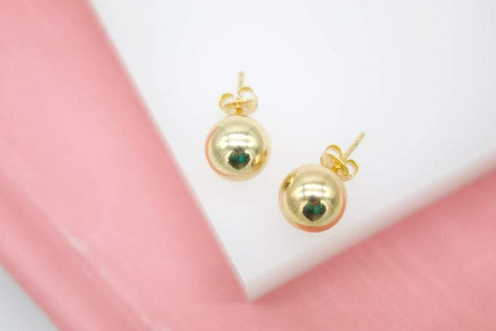 18K Gold Filled Ball Stud Earrings