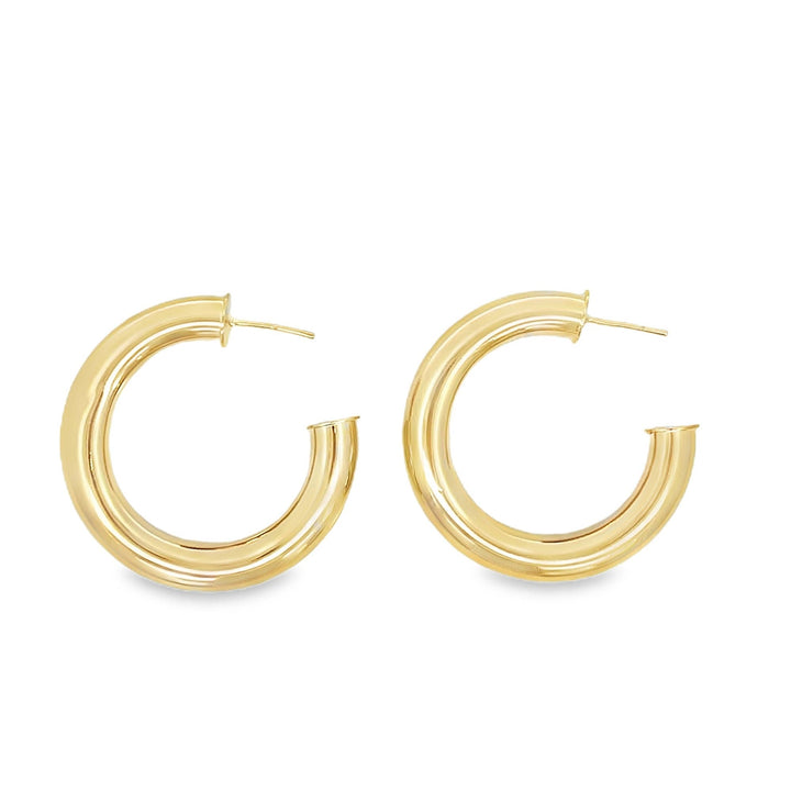 18K Gold Filled Chunky Thick Open Hoop Stud Hoops