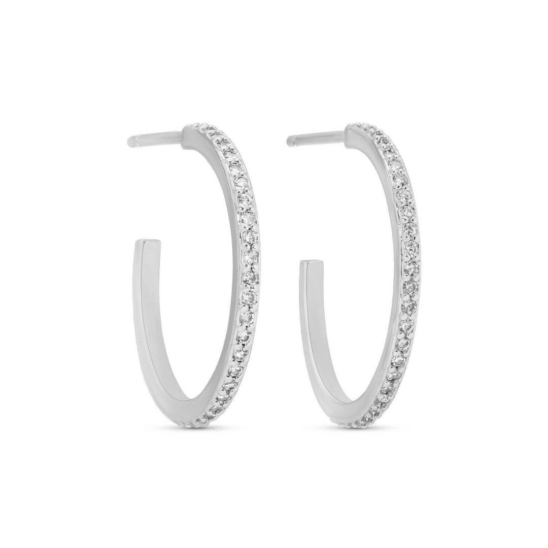 Pave Hoops Earrings