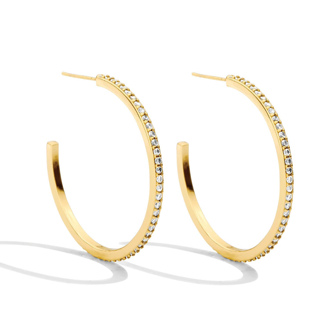 Pave Hoops Earrings