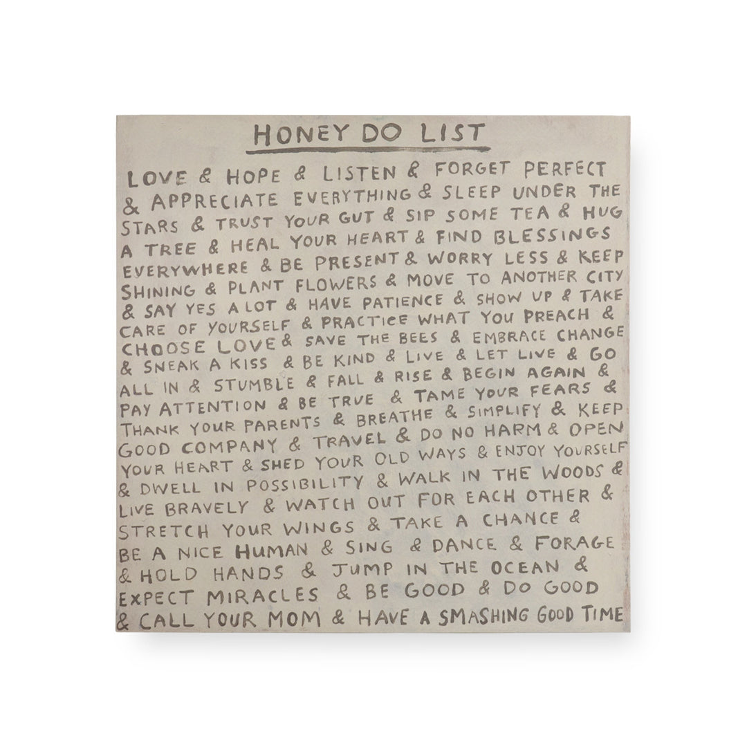 Sugarboo 12x12 inch Honey Do List art poster with inspirational text on cream background