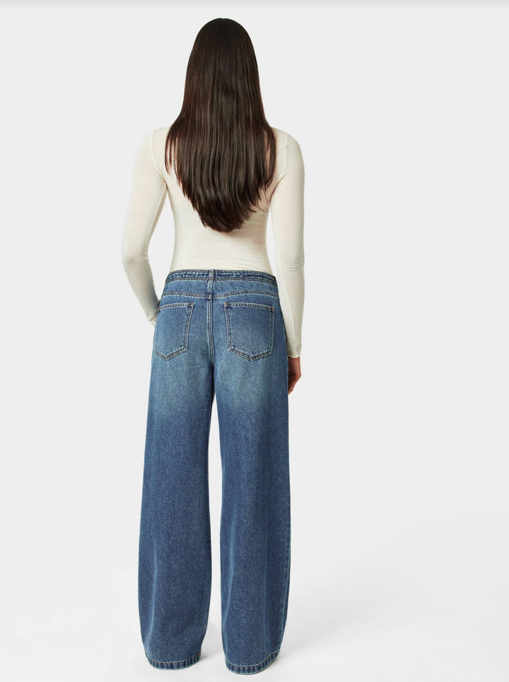 Lia Drawstring Wide Leg Jeans