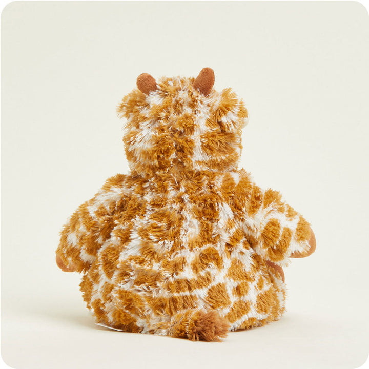 Warmies plush giraffe stuffed animal with golden brown and cream spotted pattern