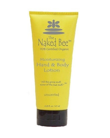 The Naked Bee 2.25 oz unscented moisturizing hand and body lotion in yellow tube