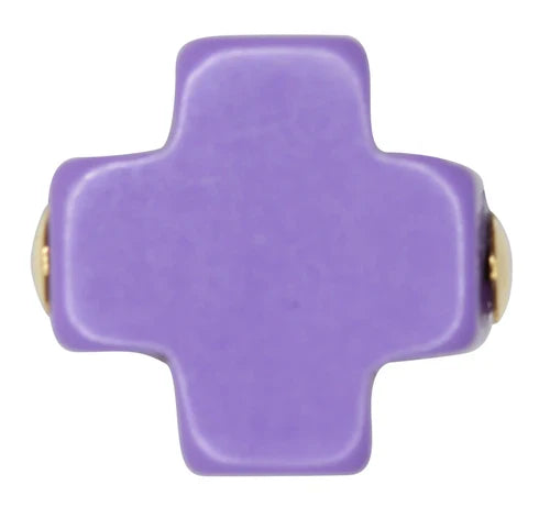 Egirl Signature Cross Gold Bead Bracelet - Purple