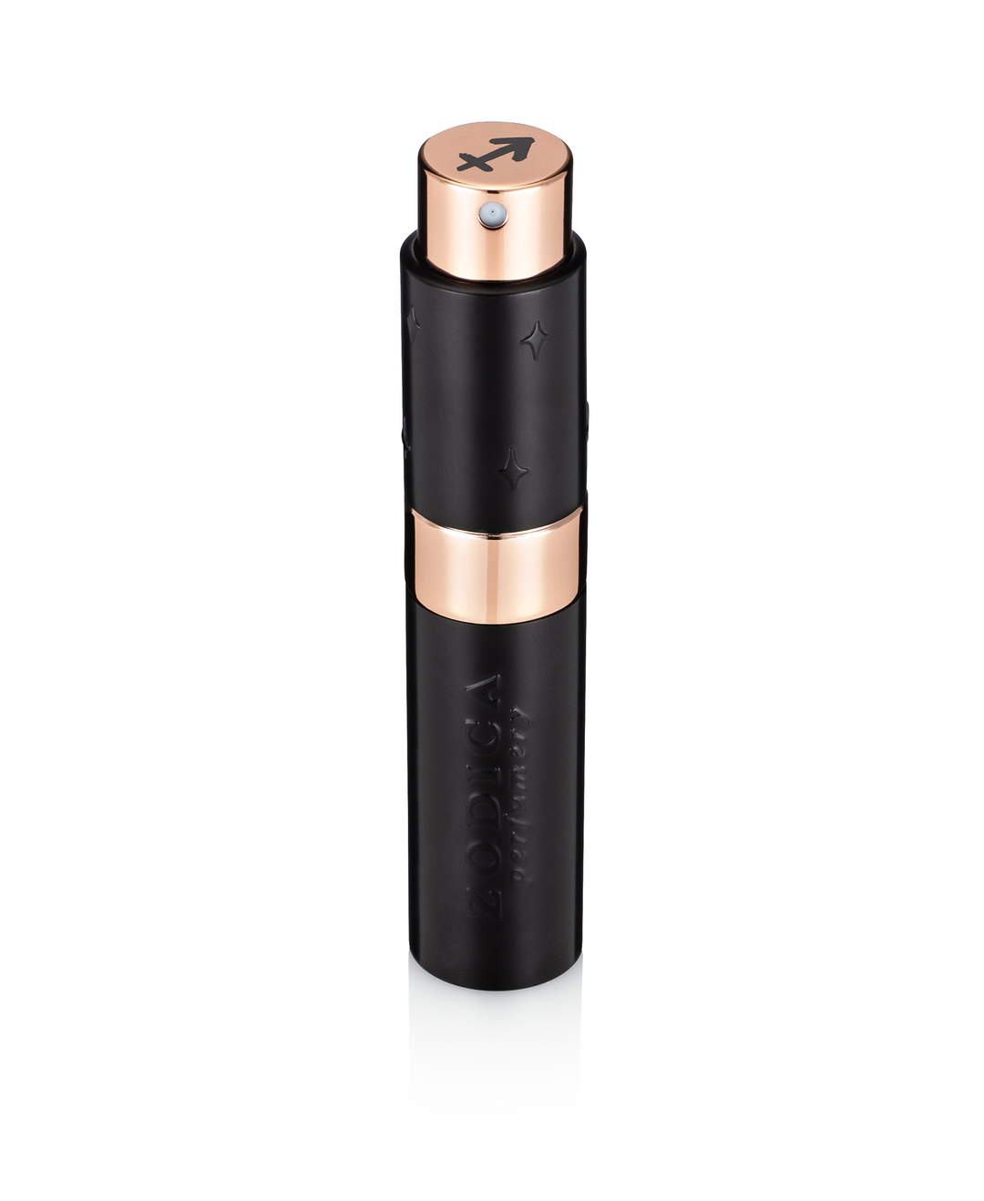 Zodica Perfumery Twist &amp; Spritz fragrance atomizer in black with rose gold details
