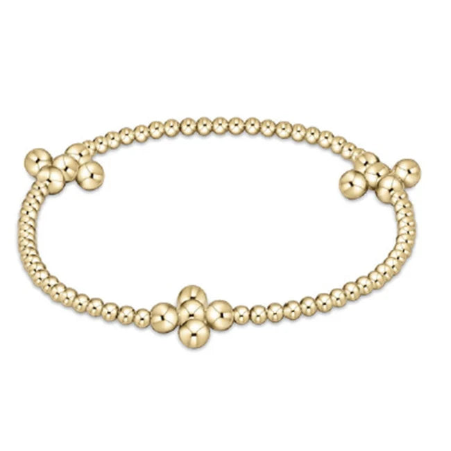 Signature Cross Bead Bracelet - Gold