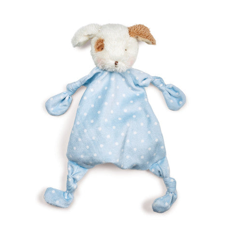 Bunnies by the Bay Knotty Friends plush toy in light blue polka dot fabric