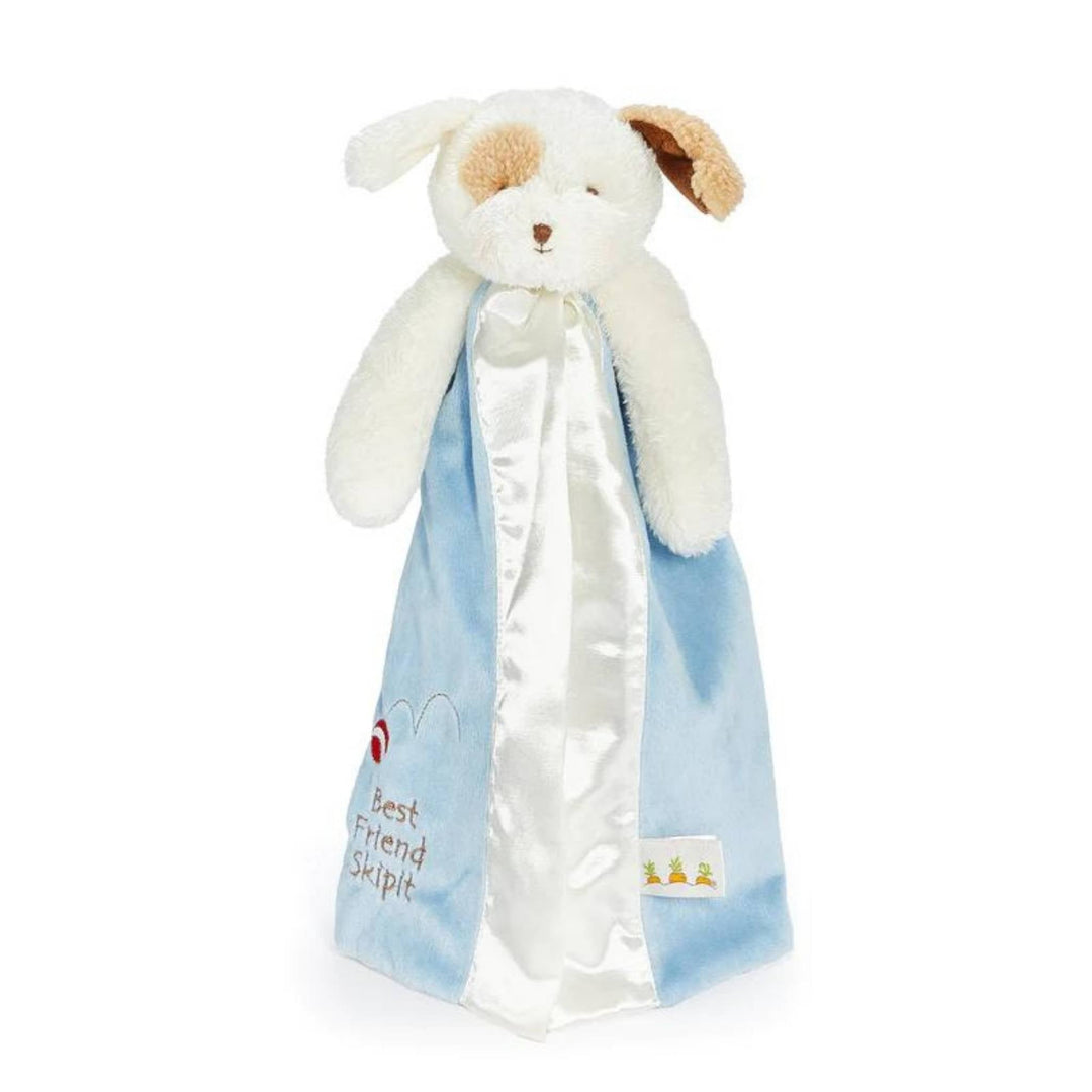 Bunnies by the Bay Skipit puppy buddy blanket in blue and white