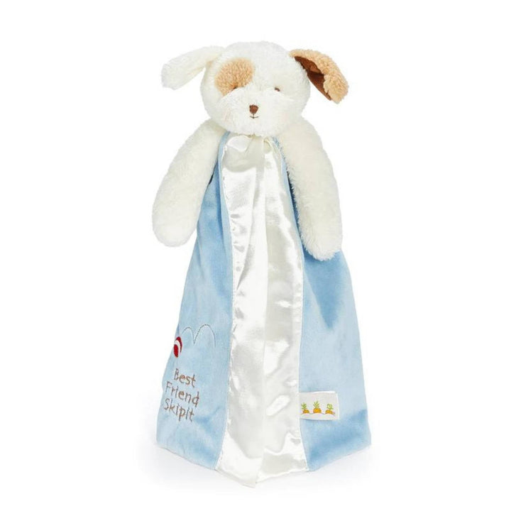 Bunnies by the Bay Skipit puppy buddy blanket in blue and white