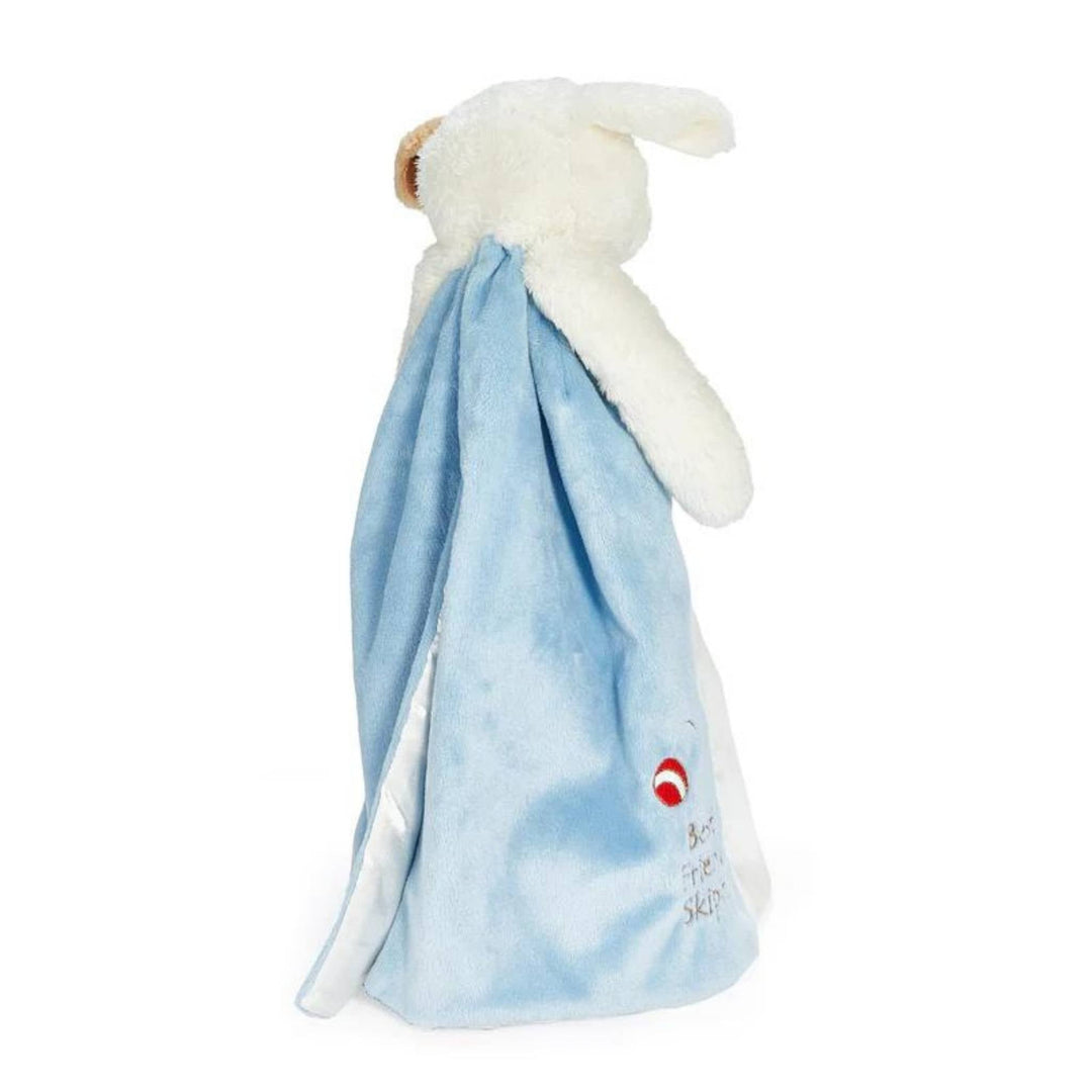 Bunnies by the Bay Skipit blue bunny security blanket with white plush head