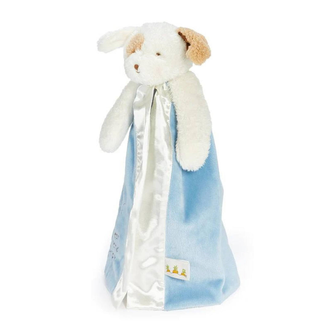 Bunnies by the Bay Skipit puppy buddy blanket in blue and white
