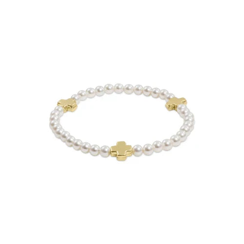Signature Cross Bead Bracelet - Pearl