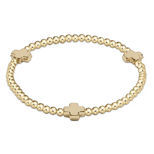 Egirl Signature Cross Gold Bead Bracelet