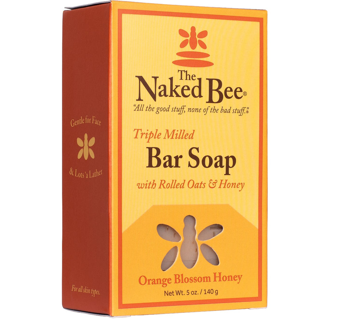 The Naked Bee Orange Blossom Honey Triple Milled Bar Soap 5 oz package