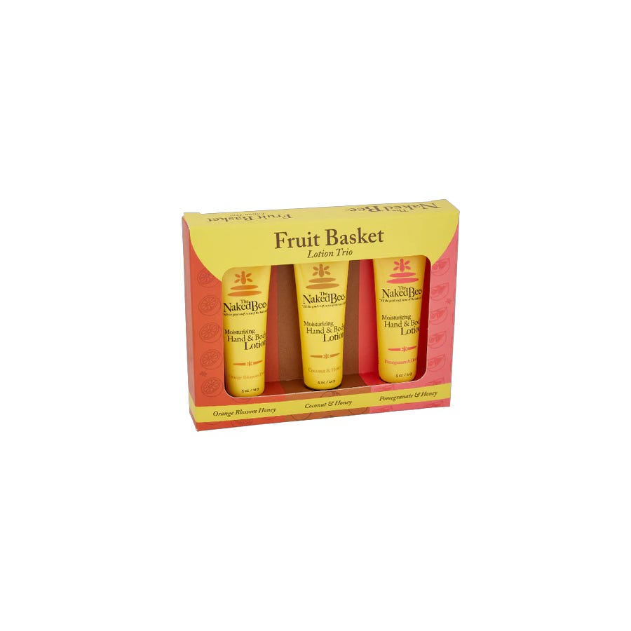 Naked Bee Fruit Basket Lotion Trio gift set with three hand and body lotions