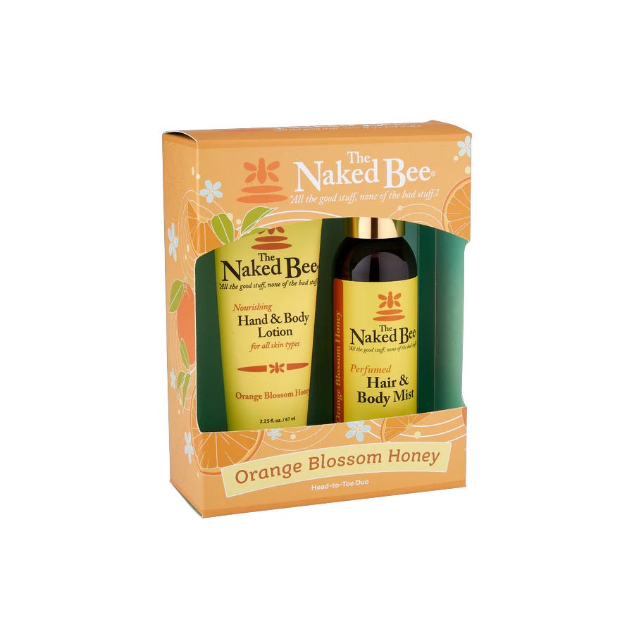 The Naked Bee Orange Blossom Honey gift set with hand lotion and body mist